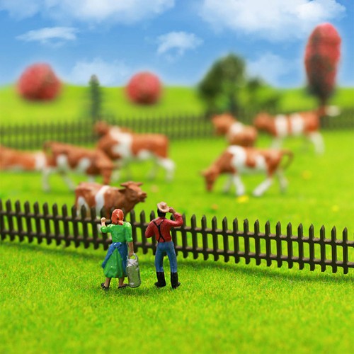 36PCS HO Scale 1:87 Well Painted Farm Animals Brown Cows and Figures AN8705CN - Picture 4 of 7