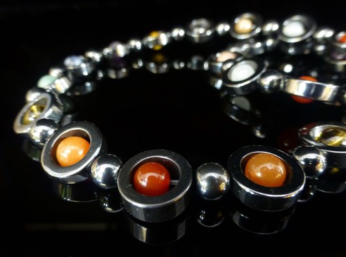 Chakra Magnetic Hematite Necklace Colourful Gemstone Healing - Picture 17 of 18