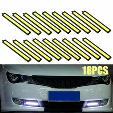 18Pcs White 12V LED Strip DRL Daytime Running Lights Fog COB Car Lamp Waterproof