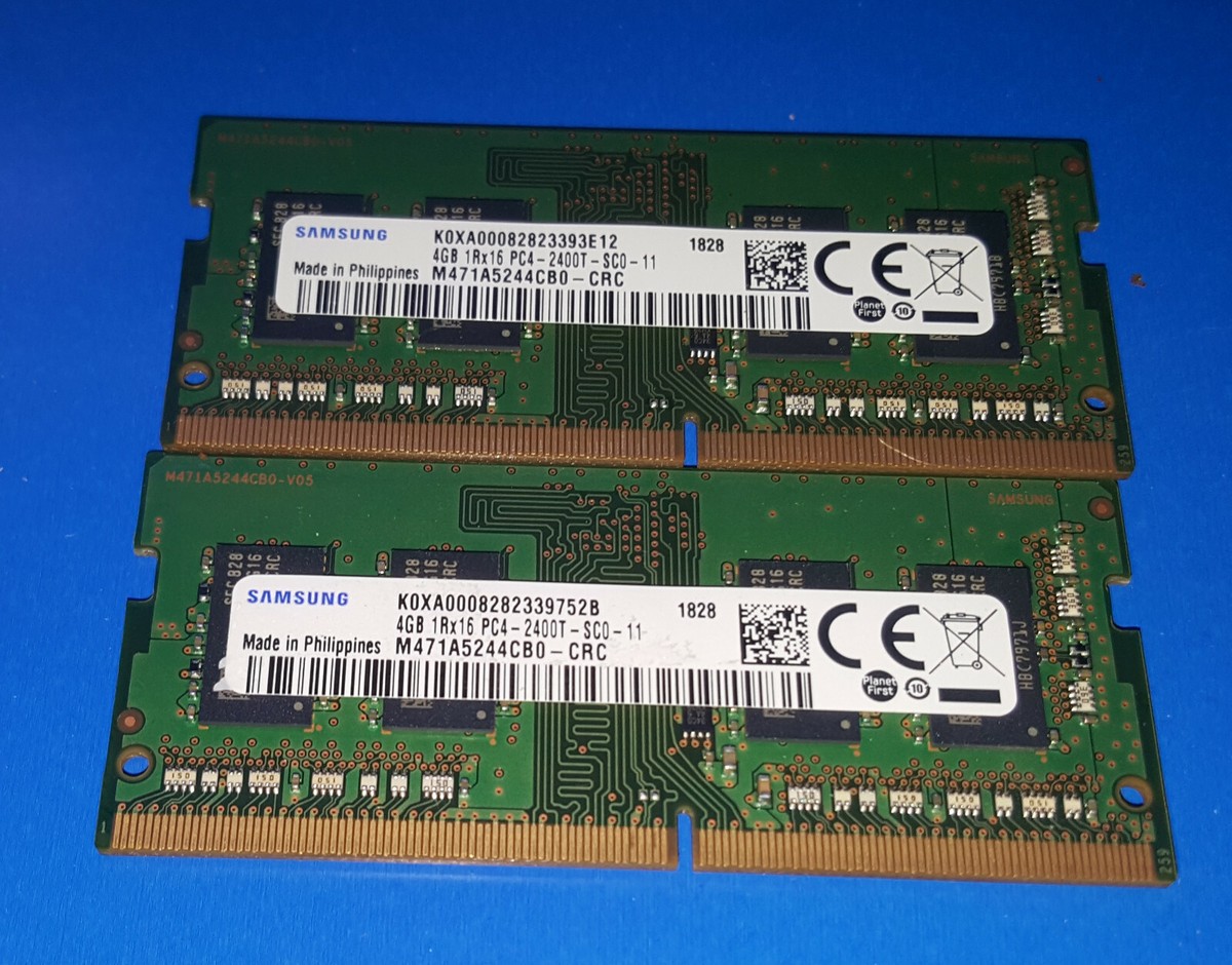 Samsung 8GB (2x4GB) 1Rx16 PC4-2400T PC4-19200 Laptop SO-DIMM RAM