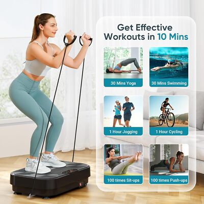 Whole Body Vibration Plate 300 LB Capacity Multiple Modes for Toning Wellness BK