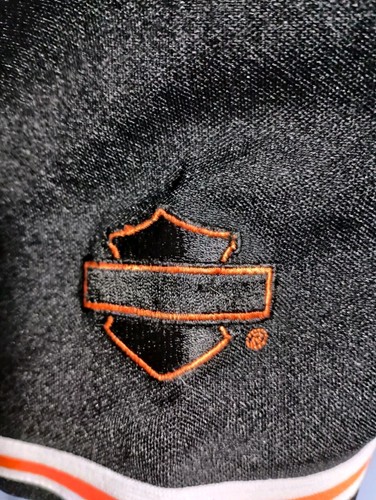 Vintage Harley Davidson Damen Schwarz Kurzarm Jersey Shirt Bestickt Y2K - Bild 11 von 12