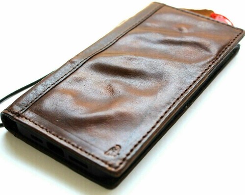 Funda de cuero genuina Vןintage para Google Pixel 5a libro billetera arte arrugado - Imagen 4 de 11