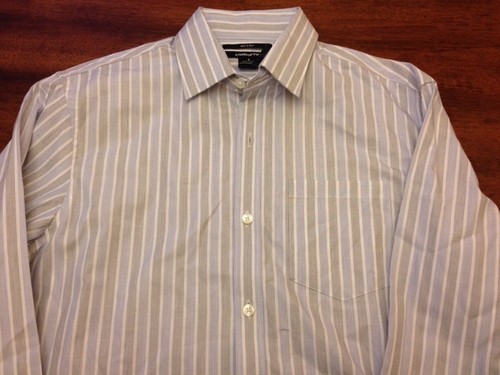 Claiborne Mens Small Dress Shirt NWT white and blue stripes - Picture 1 of 5