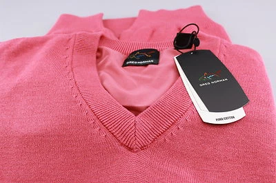 Greg Norman komplett gefütterter Golf-Windpullover mit V-Ausschnitt zimt dunkelrosa M, L, XL, XXL