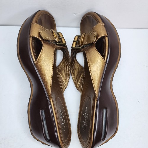Cole Haan X NikeAir G Series Sandals Women’s Size 7B Copper Slip-On Wedges - Picture 10 of 13