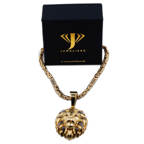 Kette Anhänger 585 Gold 14 Kt Gelbgold Löwenkopf Herren Königskette Wert 5200,- - Bild 5 von 6