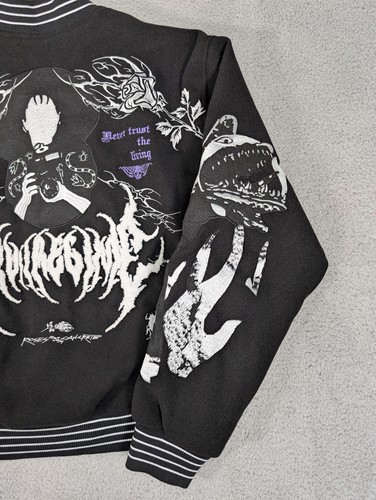 Civil Regime Beetlejuice Lydia's Dark Room Letterman Jacket Mens 2XL Black Patch - Picture 14 of 19