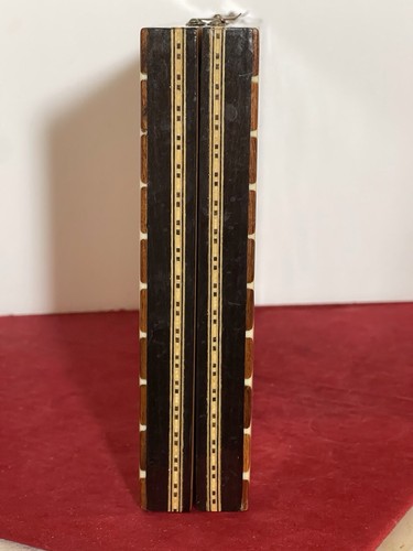 Vtg Wooden Backgammon Checkers Game Board Set Wood Inlay Marquetry Style Travel - Picture 6 of 19