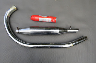 A TWO VINTAGE MOTORCYCLE EXHAUST SECTIONS