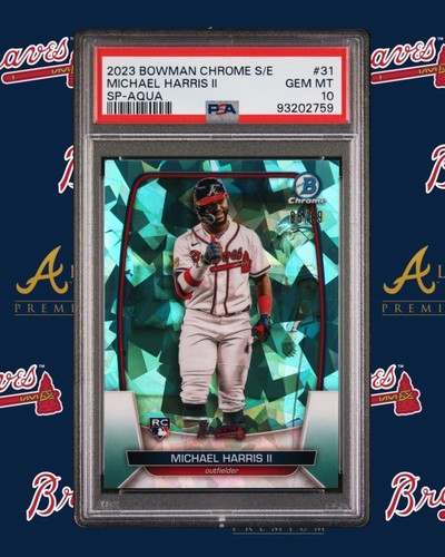🔥2023 Bowman Chrome Sapphire Michael Harris RC Aqua Variation /99  PSA 10 🔥 - Picture 1 of 1