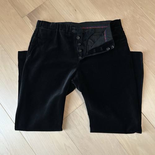 Polo Ralph Lauren Velour Velvet Trousers Black Pant Men’s 34x29 - Picture 3 of 5