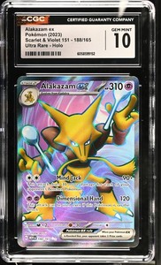 ALAKAZAM EX 151 Holo Full Art Rare #188 CGC 10 Pokemon [Nostalgium]