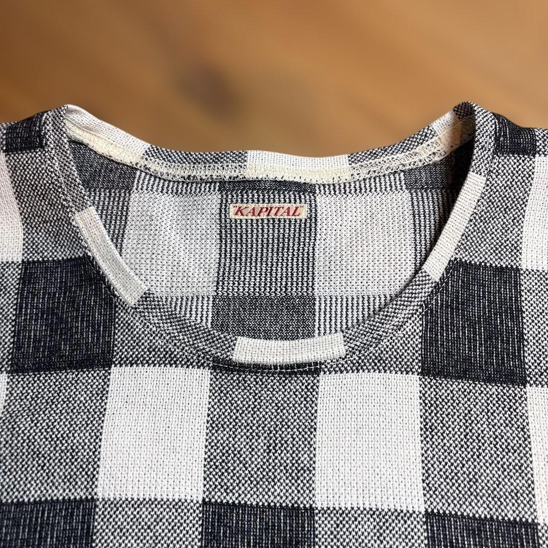 KAPITAL Black & White Plaid Setup T-Shirt & Shorts Size 1 & 0 image 3
