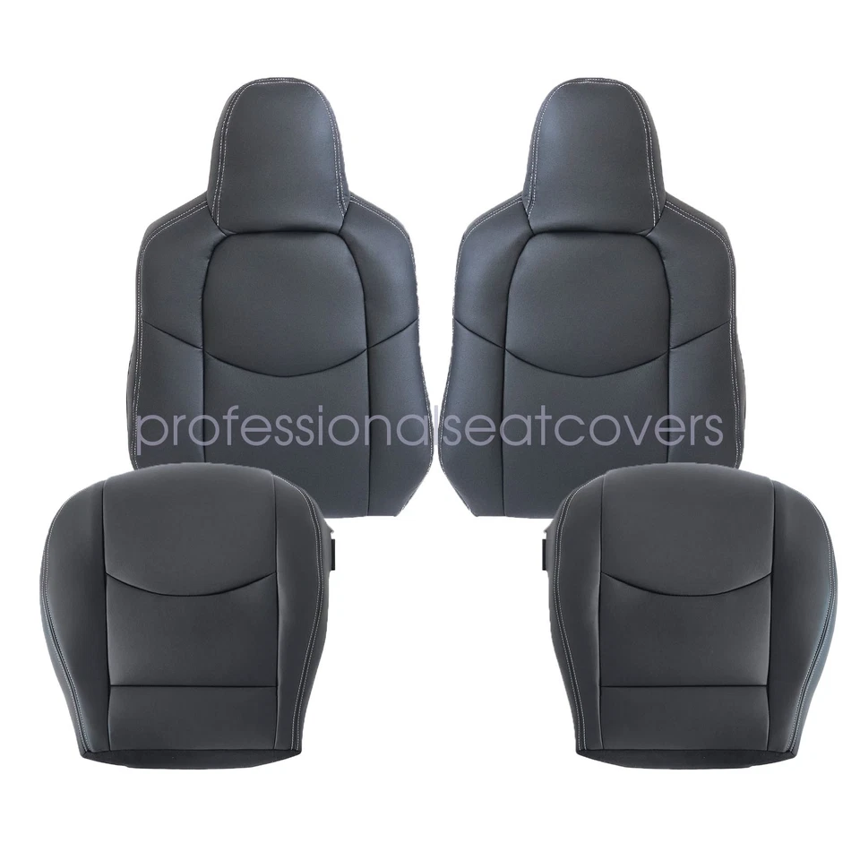 Fits 09-14 Mazda MX-5 Miata Driver / Passenger Bottom / Top Leather Cover Black Foto 2 de 4