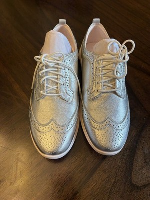 Cole Haan Silver Metallic Wingtip Oxfords with Pink Accents Women main image 2