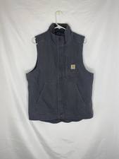 NWT Carhartt Washed Duck Sherpa Lined Mock Neck Loose Fit Vest Size S OV4277-M