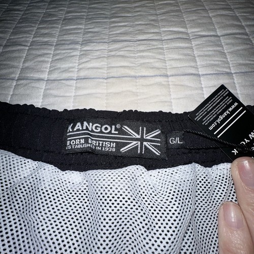 Pantalón Corto de Natación Kangol Clay Court Tonal Negro Grande Nuevo Con Etiquetas - Imagen 4 de 11