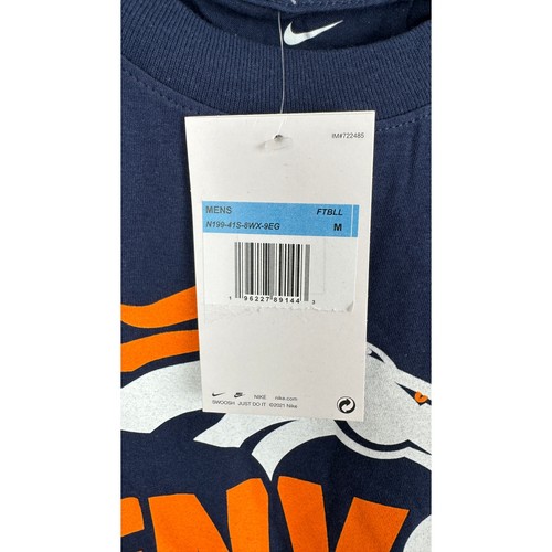 Nike Denver Broncos Football T Shirt Short Sleeve Mens Medium Blue Orange New - Picture 4 of 6