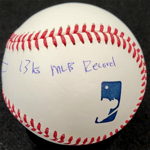 Jeremiah Estrada signed "13 K's MLB Record" MLB Baseball Padres autograph B~ JSA - Picture 2 of 3