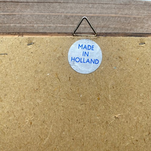 Vintage Holländische Windmühle gerahmte Keramikfliese Kunst - Bild 5 von 8