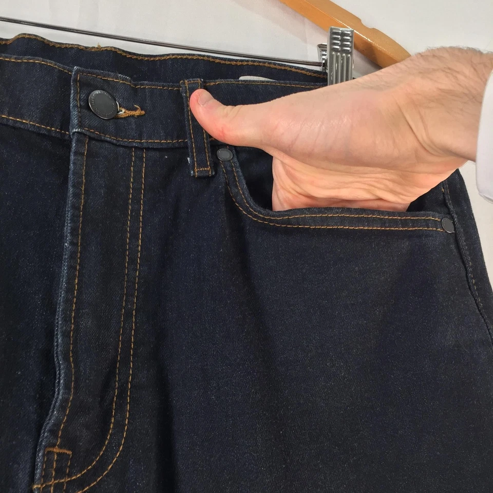 Marks And Spencer Jeans Mens 34 X 33 Blue Tapered Stretch Denim Autumn 138893 - Image 4 of 4