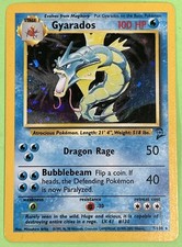 Pokemon Base 2 Gyarados 7/130 Foil Holo Rare NOT MINT Unplayed WOTC 2000