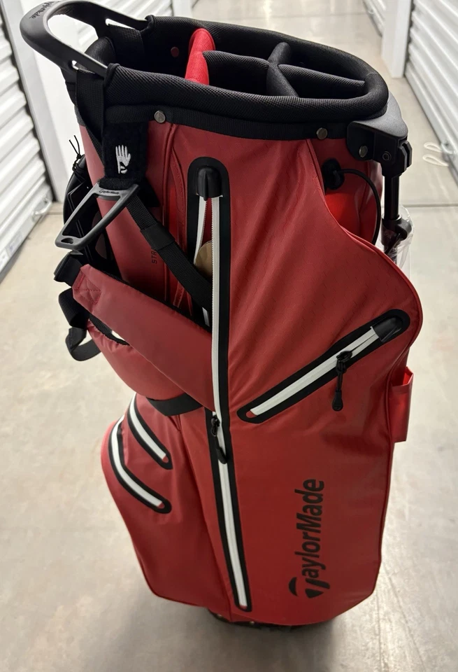 Сумка для гольфа с подставкой TaylorMade FlexTech радар красная и черная Tm23 H20 водонепроницаемая - Изображение 4 из 4