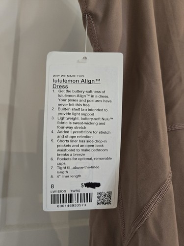LULULEMON Align Dress WOMENS SZ 8 Twilight Rose NWT $148 - Picture 9 of 12