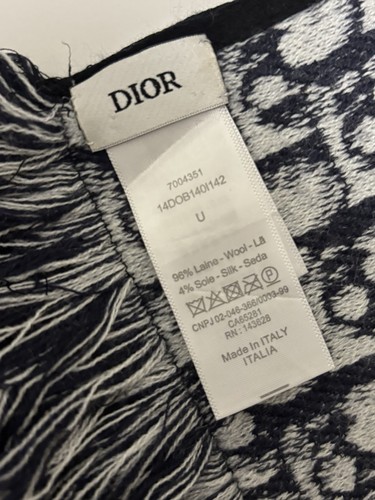 Christian Dior Wool Thick Large Scarf Reversible Oblique Pattern Made In Italy - Bild 5 von 11