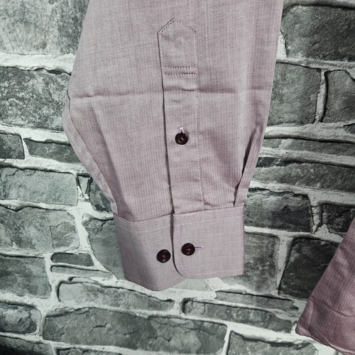 Savile Row Shirt Mens Size Large Pale Purple 100% Cotton Button Down Collar - Picture 6 of 13
