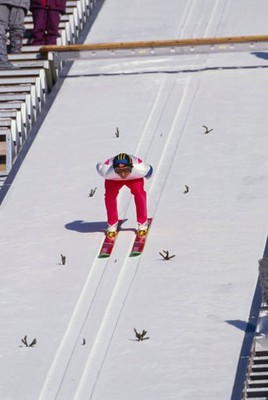 Espen Bredesen of Norway competes Normal Hill Individual Ski Jumpi- Old Photo 1
