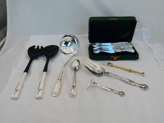 Estate Lot of Vintage Mother of Pearl & Silverplated Servers and More DL 6