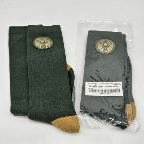 Jagermeister Green Socks Men's One Size Cotton Blend Stretch Lot Of 2  - Picture 2 of 5