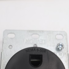 Leviton 2-Pole Single Outlet Flush Mount Shallow Black 50A 250V NEMA 6-50R