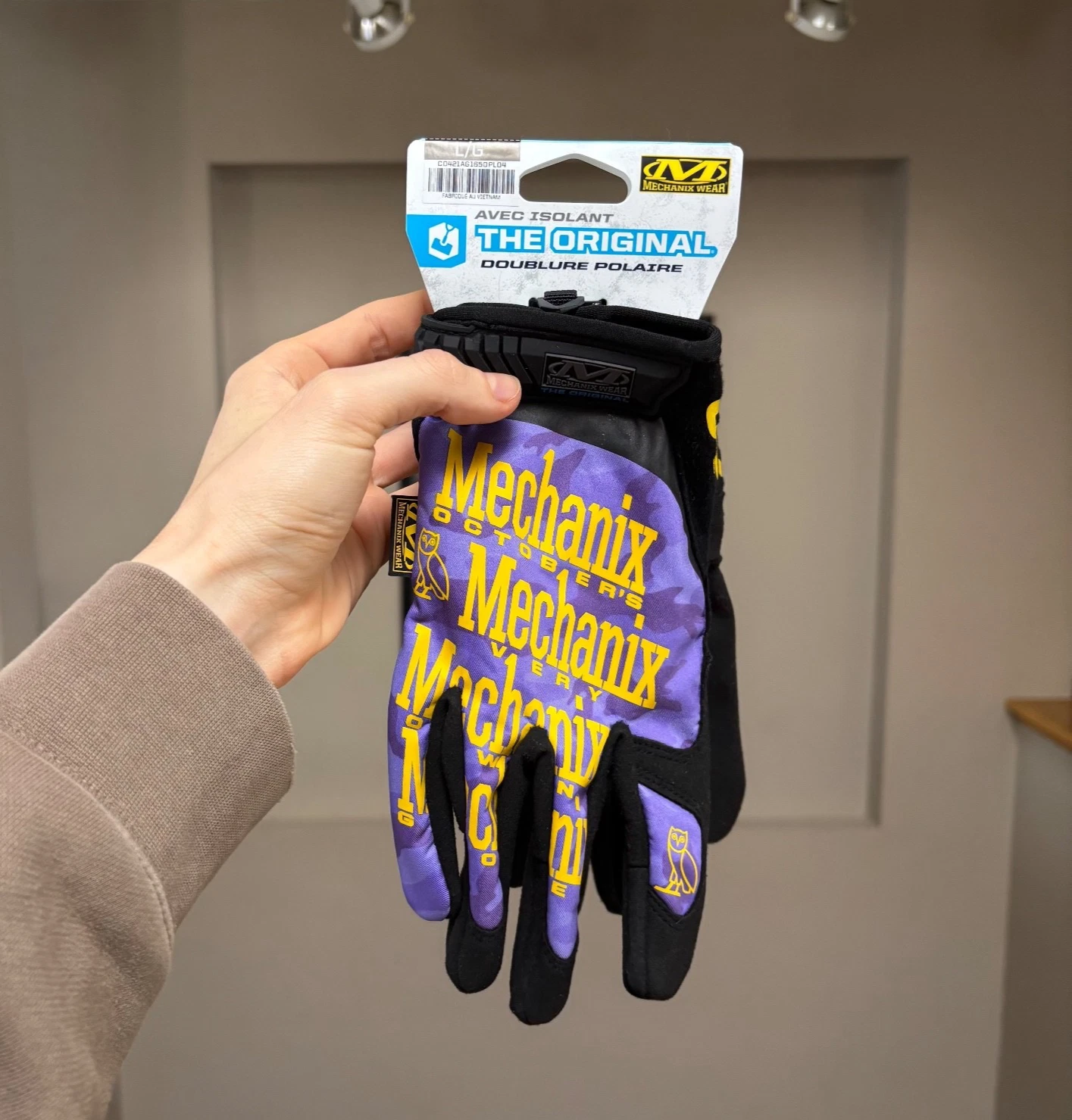 OVO x Mechanic Wear Purple Camo Insulated Gloves - Large - New - Authentic