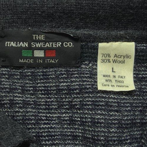 VTG Italian Sweater Co Mens Sweater Large Gray Wool Blend Check Houndstooth 90s - Picture 16 of 19