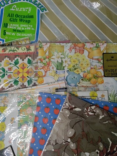 Vintage Geschenkpapier - 14 Sets von zwei Blatt 20"x29" - 8 Fuß jede Packung - Neu - Bild 5 von 16