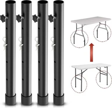 Table Leg Extensions for Straight/Bent Folding Tables, Metal Extenders Risers
