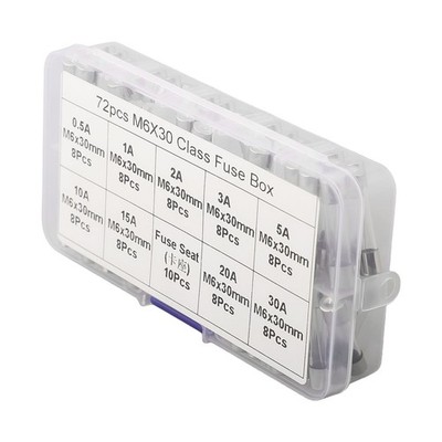 Autosicherung Set Sortiment 72 Stück Schnell Schlag Glassicherungen 6 X 30mm