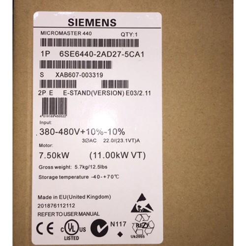 Nuevo Siemens 6SE6440-2AD27-5CA1 6SE6 440-2AD27-5CA1 MICROMASTER440 con filtro - Imagen 3 de 3