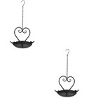  Set of 2 Dekoratives Futterhäuschen Für Vögel Vogelhäuschen Aus Eisen Hängend