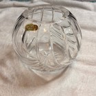 Julia Crystal Vase or Bowl Floral Swirl Design Made in Poland Crystal Decor