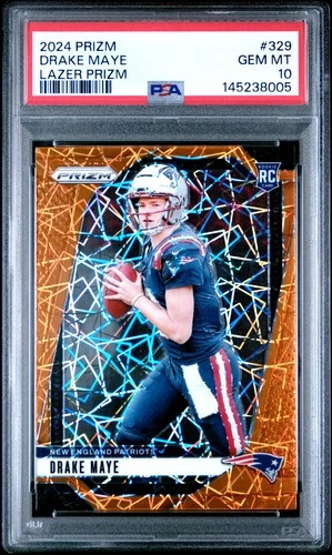 2024 PANINI PRIZM LAZER PRIZM #329 DRAKE MAYE ROOKIE RC PSA 10