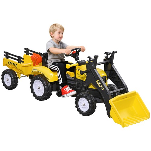Pedal Go Kart Ride on Seat Excavator Trailer Dig Wheels Tyres -Yellow - Picture 10 of 11