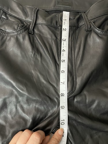 Mother The Insider Ankle Black Faux Leather Wax On Wax Off Jeans Size 27 - Picture 4 of 12