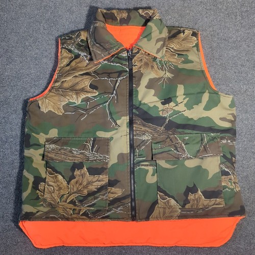 Vtg Northwest Territory Insulated Hunting Vest Camo Blaze Orange Measures Large - Picture 1 of 14