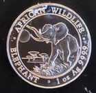 2016 Elephant African Wildlife Somali Mint TONED Bullion-0.999 Silver 1 Oz Coin