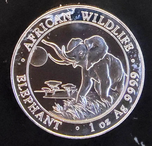 2016 Elephant African Wildlife Somali Mint TONED Bullion-0.999 Silver 1 Oz Coin