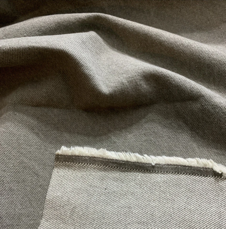 1.5 yd Grayish Green Denim Upholstery Twill Weave Fabric 60" wide *Over 2.5 lbs* - Image 2 of 4